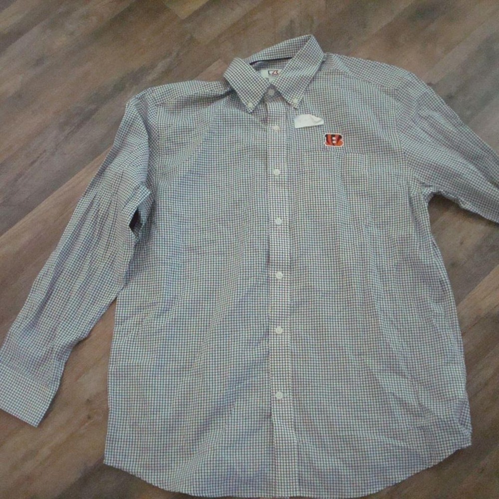 CICINNATI BENGALS FLANNEL DRESS SMALL SHIRT VINTAGE 00S Y2K 01 MENS SHIRT